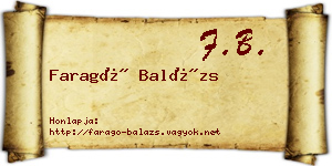 Faragó Balázs névjegykártya